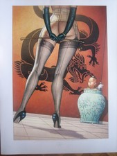 Affiche signée tintin par - signée,