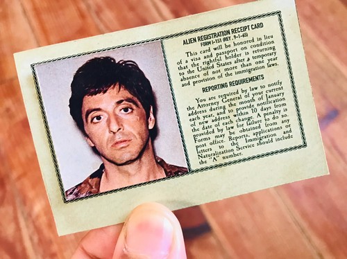 Green card tony montana - green,