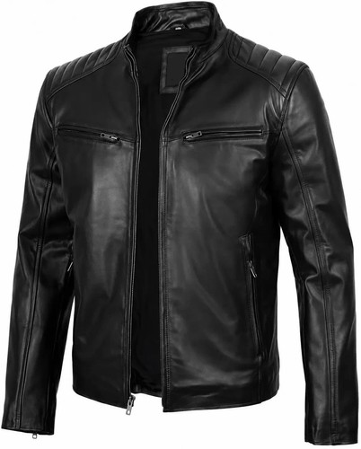 Blouson motard cuir - de,
