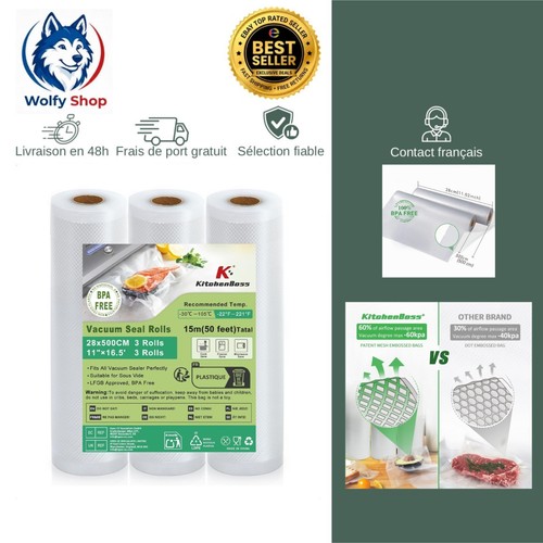 Kitchenboss rouleaux sous vide - rouleaux,
