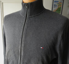 Veste zippée TOMMY HILFIGER M col montant gris/vert avec cachemire 5%
