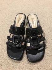 Women’s Vintage Trotters Scrappy Black Annabelle Heeled Shoes Size 8.5