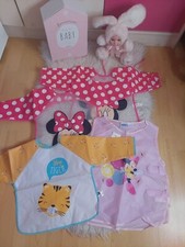 •Lot 4 Tabliers/bavoirs Enfant Minnie Disney 3/4 Ans TBE•