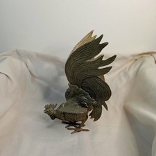 Figurine De Coq Ou Poule De Combat En Métal 