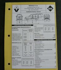 Fiche technique automobile RENAULT KANGOO Moteur diesel