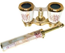 Jumelles anciennes verres d'opéra jumelles en nacre monoculaire