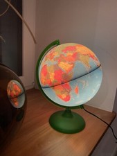 Globe Terrestre Lumineux Ancien Vintage Mappemonde Électrique Vert