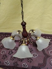 Ancien Lustre En Bois Et