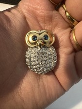 Petite Broche Chouette Strass Blanc Bijoux Fantaisie