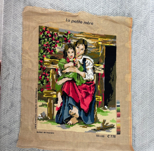 Tapisserie canevas ancien fait - tapisserie,