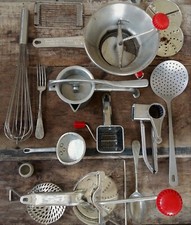 Set of SIXTEEN Antique/Vintage Kitchen Utensils. Food Styling Photography Props