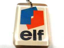 porte clés auto bourbon logo ELF huile stations garage 