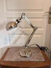 Lampe Bureau Vintage Articulée Industrielle Architecte Métal Couleur Argenté