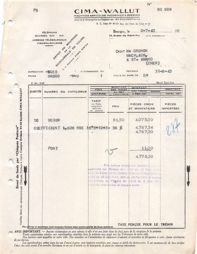 1943 cima wallut - , tours