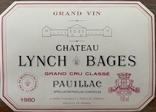 Étiquette Château Lynch Bages 1980 - 75 cl
