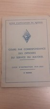 Cours par correspondance des officiers du service du matériel Cours 1959