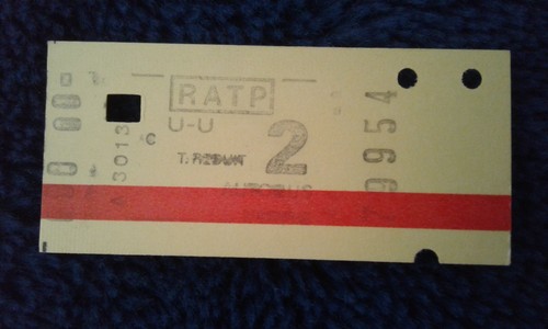 Ticket transport métro paris - ticket,
