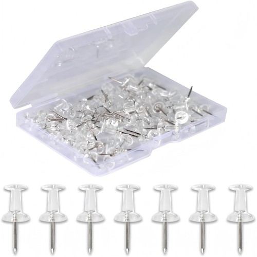120 pack clear push pins - push,