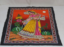 Vintage Coton Tissu Affiche Patchwork Traditionnel Lady Tenture Murale Décor