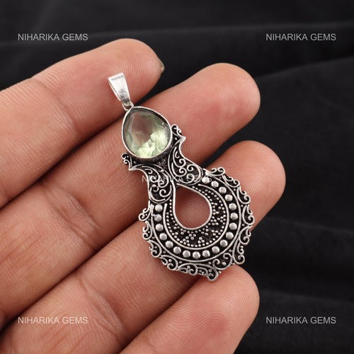 Argent sterling poire vert - argent,