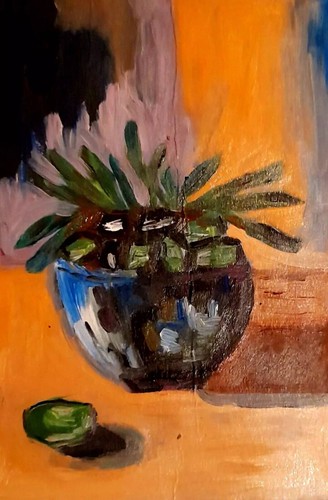Peinture huile vase - peinture,