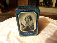 Ancienne et rare boite en fer lithographiée, Au père la galette,1910 Mistinguett