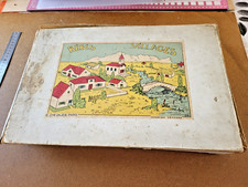ANCIEN JEU DE CONSTRUCTION EN BOIS E CHEVALIER PARIS bébés villages
