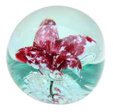 Presse Papier Boule Fleur Sulfure Poids 603Gr Murano ? Saint Louis ?