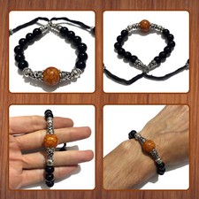 Bracelet Fait Main Imitation Ambre Marocain Perlé Onex Métal Amazigh...