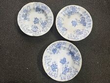 Lot de 3 anciennes assiettes Creil et montereau modèle Flora Lichen