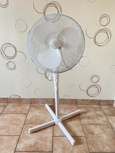 Ventilateur sur pied blanc - , –