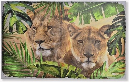 Cadre toile tableau lion - toile,