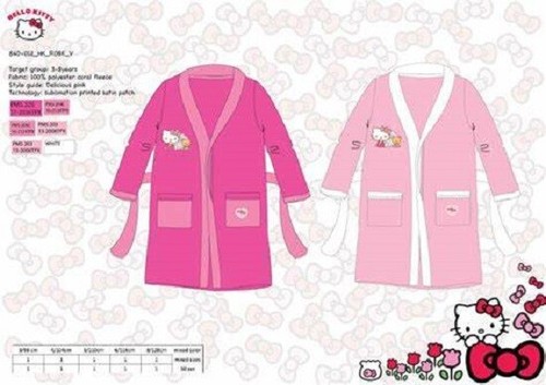 Peignoir bain rose hello - peignoir,