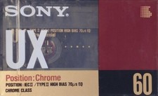 SONY UX 60 CASSETTE AUDIO TAPE AUDIO BLANK 1990 VINTAGE Iec II Type II CHROME