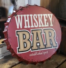 PLAQUE TÔLE " WHISKY BAR " DÉCO MURALE STYLE RÉTRO VINTAGE NEUF