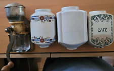 Moulin à café d'armoire GOLDENBERG et 3 trémies de moulin à café mural