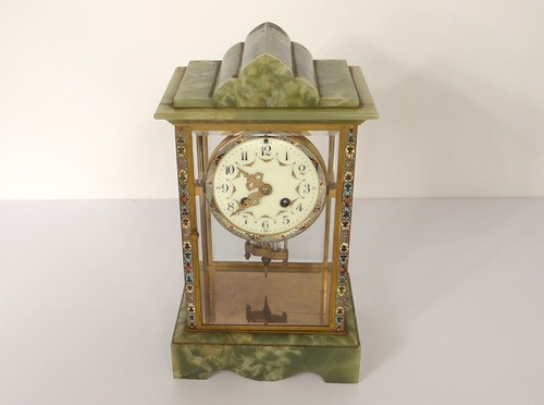 Pendule cage onyx bronze - , doré