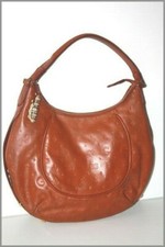 LANCEL Sac Daligramme Cuir Imprimé Marron Clair Porté Epaule BE