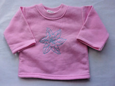 J393 Vêtement occasion BB Fille Sweat rose JOLIE FILLE 12 Mois