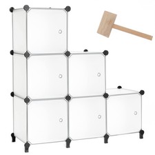 Cube de Rangement Organiseur avec Portes, étagère en Plastique 6 Cubes avec m...