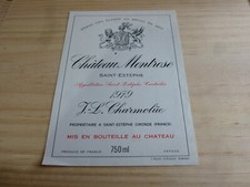 étiquette vin chateau Montrose 1979 saint Estèphe grand cru classé wine label