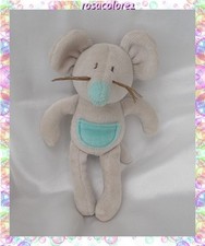 Doudou Peluche Souris Gris Et