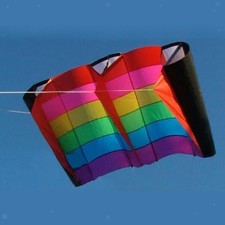 Cerf-volant acrobatique 110 x 230 cm Cerf-volant de sport arc-en-ciel coloré