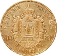 DC0504 Rare 100 Francs Napoléon III 1864 A Paris Or Gold SUP AU -> Faire Offre