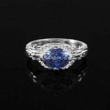 Bague Saphir Bleu AAA Argent