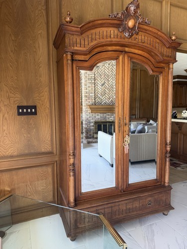 Antique french door mirrored - french,