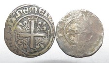 Lot de 2 monnaies féodales ou royales à identifier – Billon / Argent – Anciennes