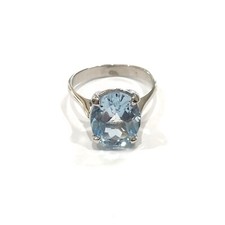 Bague Femme Avec Topaze Bleue Naturelle 10 X 12 Mm