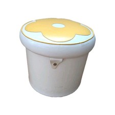 Vintage Vinyl Round Ottoman