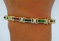 Bracelet tennis jaune 14 - tennis, or